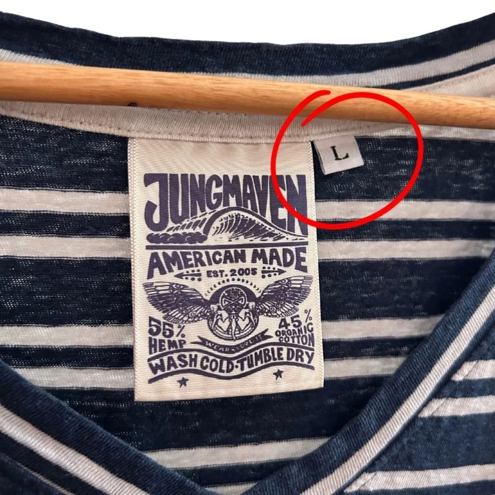 Jungmaven Paige V-Neck Tee Size L - Picture 3 of 5